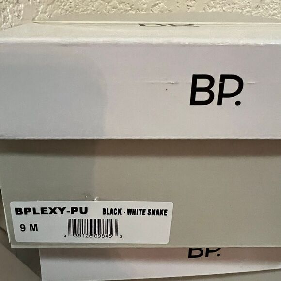 BP Vegan leather Snake print Animal print python Sandal block heel 9 - Picture 4 of 5